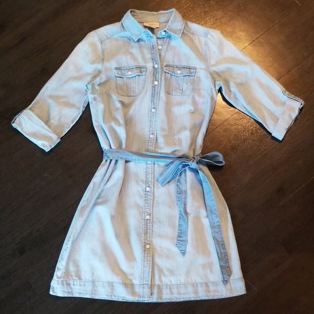 LOFT chambray shirt dress